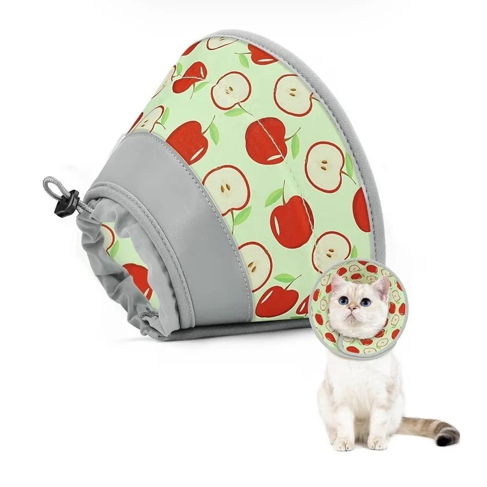 GoGoPaw Soft Adjustable Cat Recovery Collar Lightweight Apples Designed New